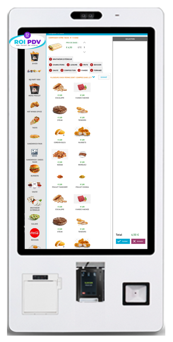 Borne de commande Restaurant & Fast-Food 22 P