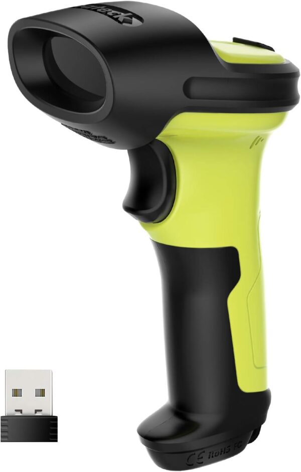 Inateck Scanner de Code-Barres Laser sans Fil 2.4GHz, Rayon de 35m, Scan Automatique et Précis, 180 Jours D'autonomie en Veille, BCST-60