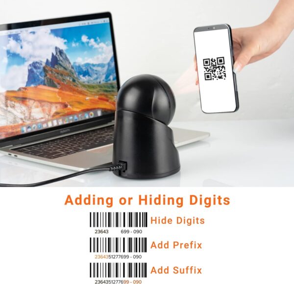 Tera Scanner de Codes-Barres Professionnel 2D QR omnidirectionnel réglable - Plateforme Mains Libres USB - Lecteur de Codes-Barres Automatique pour Le marché de Vente au détail - 9100 - Image 6