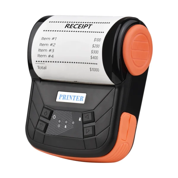 Imprimante Thermique Portable Sans Fil, Bluetooth, pour Tickets de Caisse, Téléphone Android, PC, 80mm