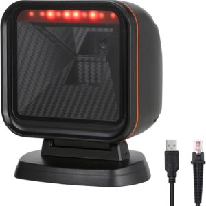 OBZ Scanner Code Barre USB Main Libre, Lecteur Douchette Bureau à Grand Angle et Distance, 1D/2D/QR Code Rapide et Précise, Compatible Windows, MacOS, Android pour Caisse, Entrepôts et Bibliothèques