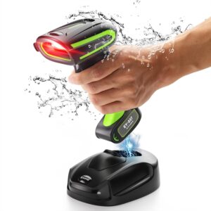 Eyoyo Lecteurs Codes Barre Industriels 2D 1D sans Fil, avec Station Charge