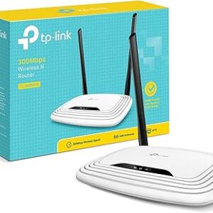 TP-Link Routeur WiFi N300 Vitesse WiFi jusqu'à 300 Mbps, WiFi bande de 2,4GHz, 5 ports (4 ports Ethernet ), 2 antennes externes, Contrôle parental, QoS, TL-WR841N Blanc